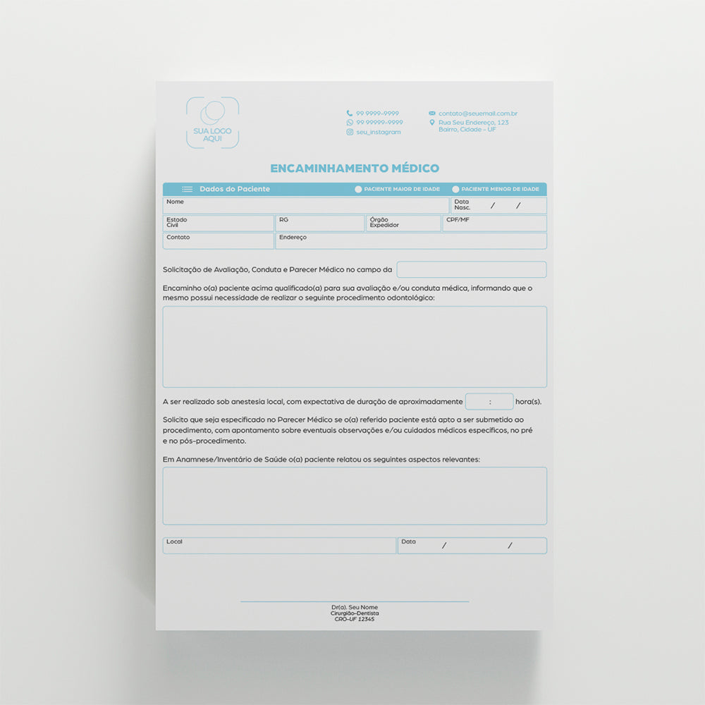 Carta de Encaminhamento Odontológico | Modelo 001