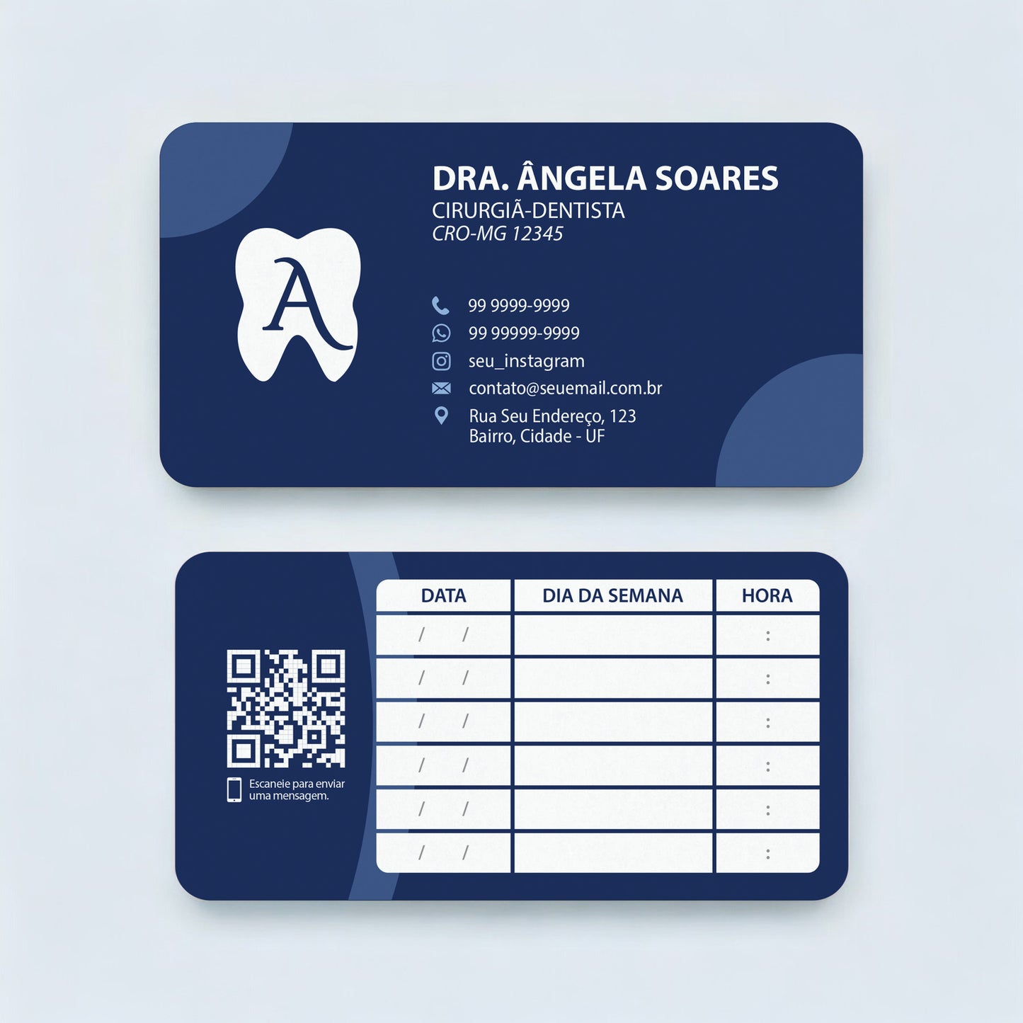 Cartão de Retorno com Cantos Arredondados | Modelo 003