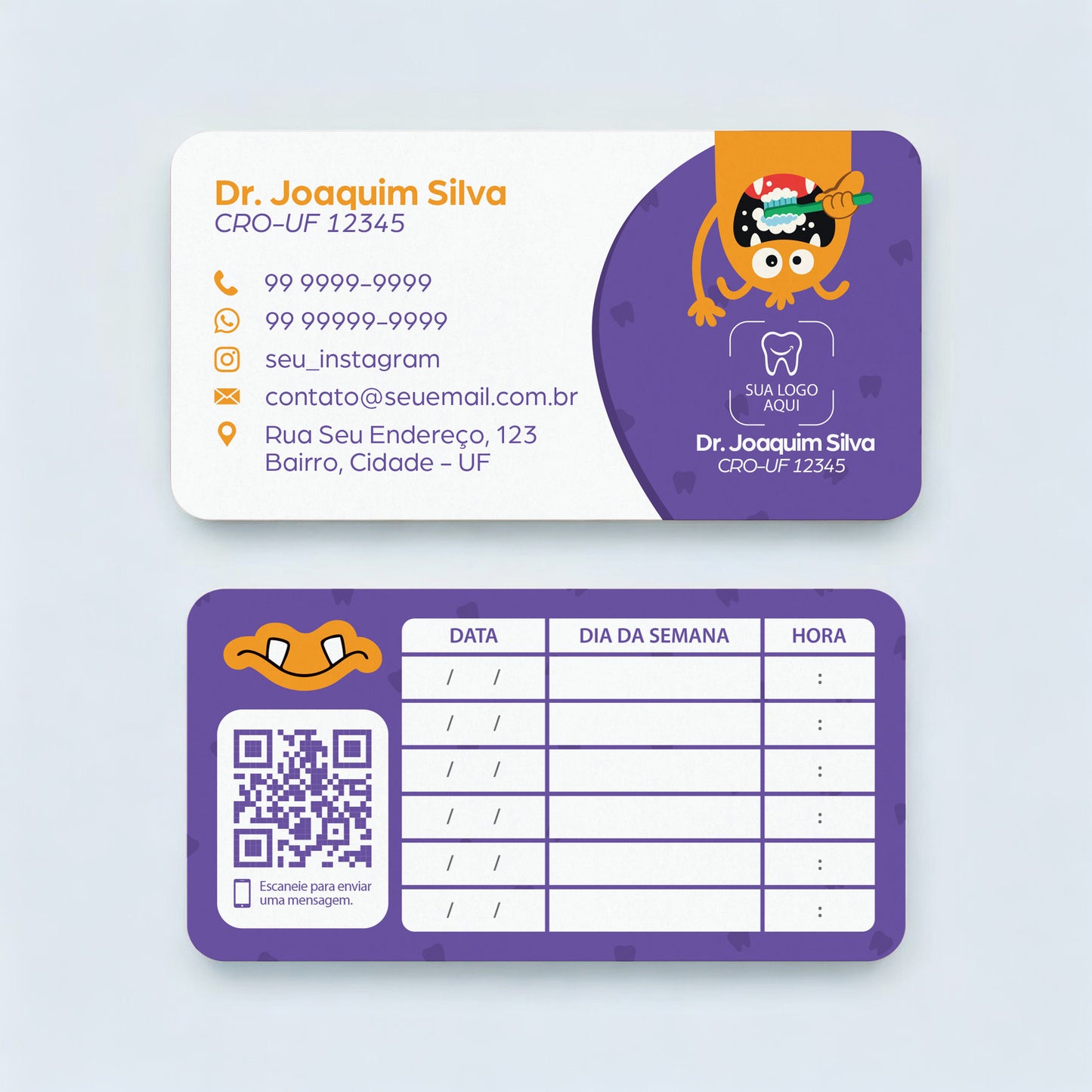 Cartão de Retorno com Cantos Arredondados | Modelo 005