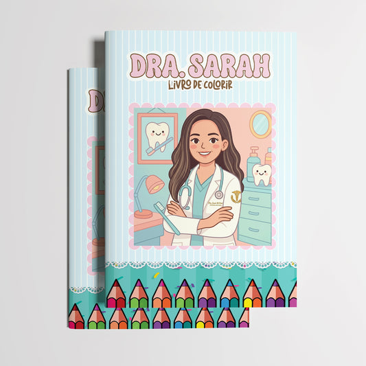 Kit Personalizado Livrinho de Colorir 16 Páginas + 12 Mini Lápis de Cor