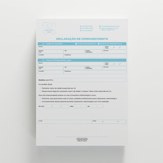 Declaração de Comparecimento | Modelo 001