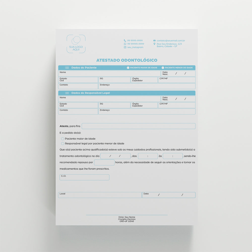Atestado Odontológico | Modelo 001