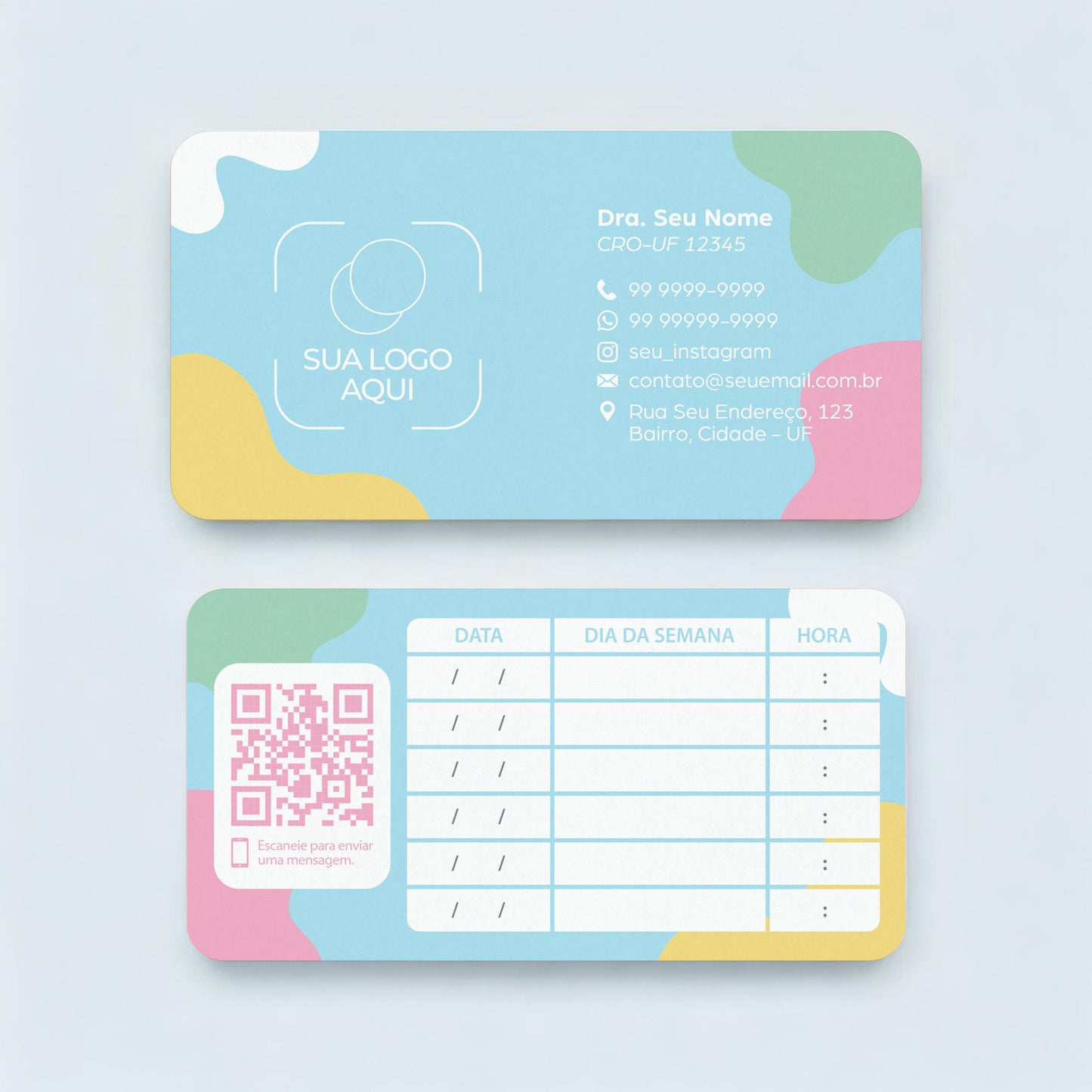 Cartão de Retorno com Cantos Arredondados | Modelo 001