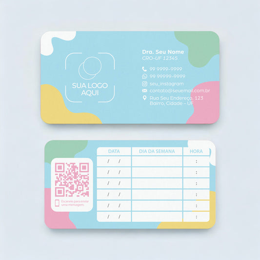 Cartão de Retorno com Cantos Arredondados | Modelo 001