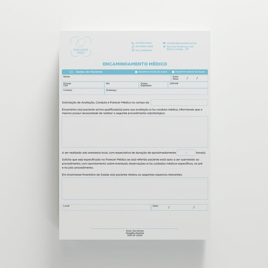 Carta de Encaminhamento Odontológico | Modelo 001