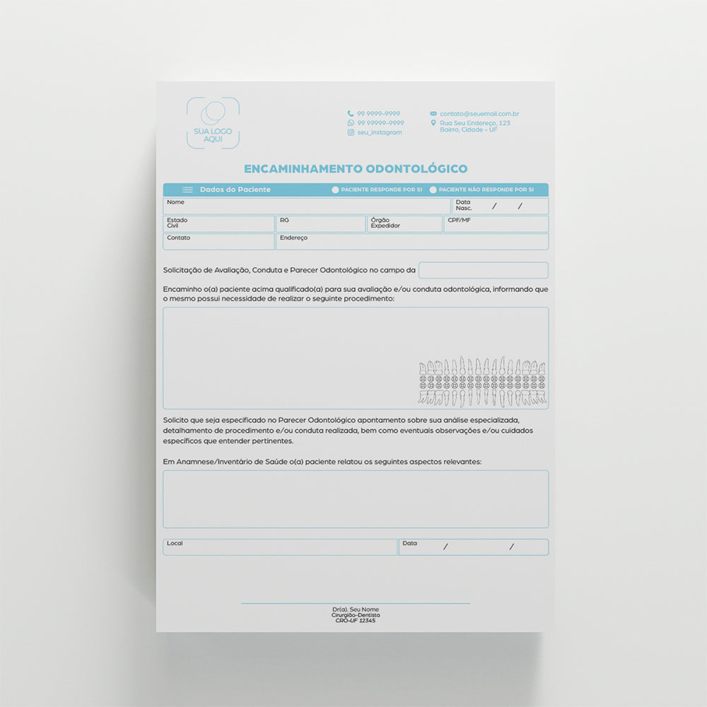 Carta de Encaminhamento Odontológico | Modelo 001