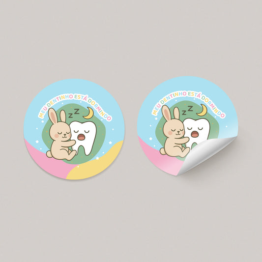 Adesivo Redondo Dente Dormindo | Modelo 003