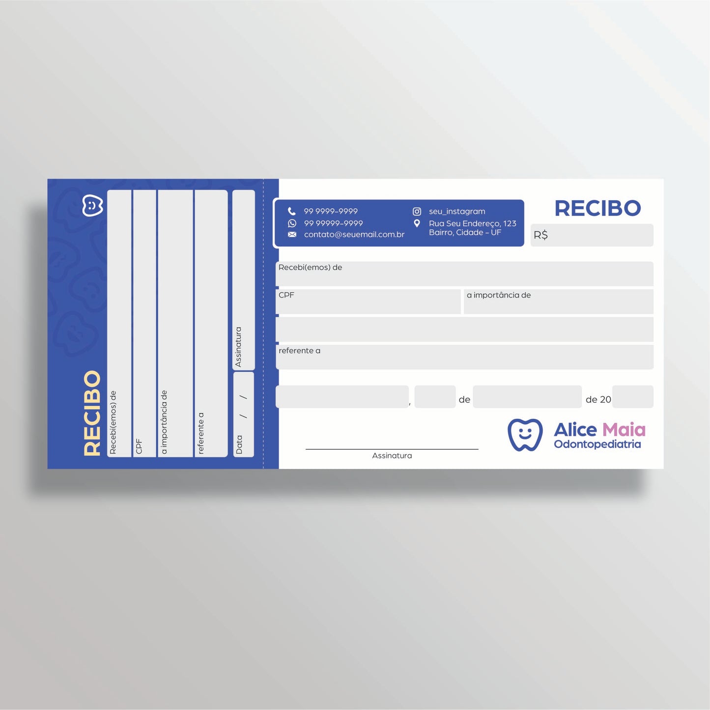 Recibo com Canhoto | Modelo 002