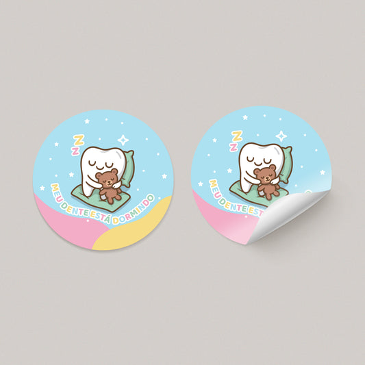 Adesivo Redondo Dente Dormindo | Modelo 001