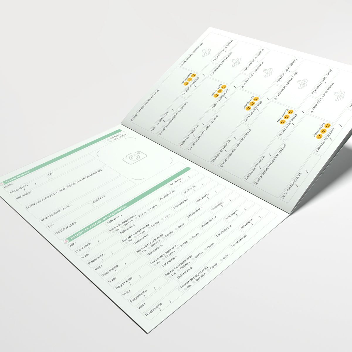 Carteira de Acompanhamento Odontológico Econômica 8 Páginas | Modelo 001