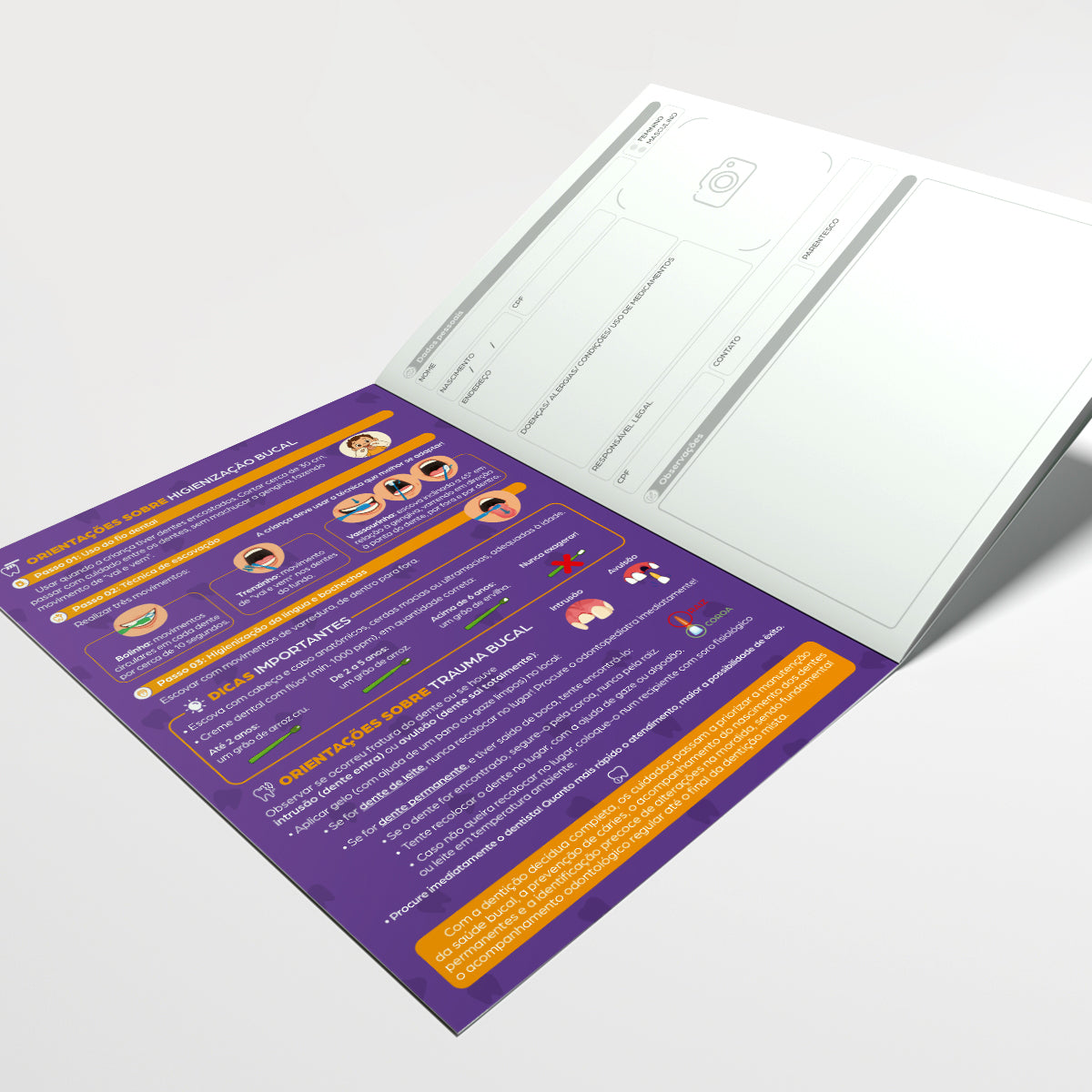 Carteira de Acompanhamento Odontológico Profissional 12 Páginas | Modelo 003