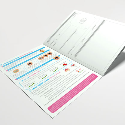 Carteira de Acompanhamento Odontológico Profissional 12 Páginas | Modelo 010