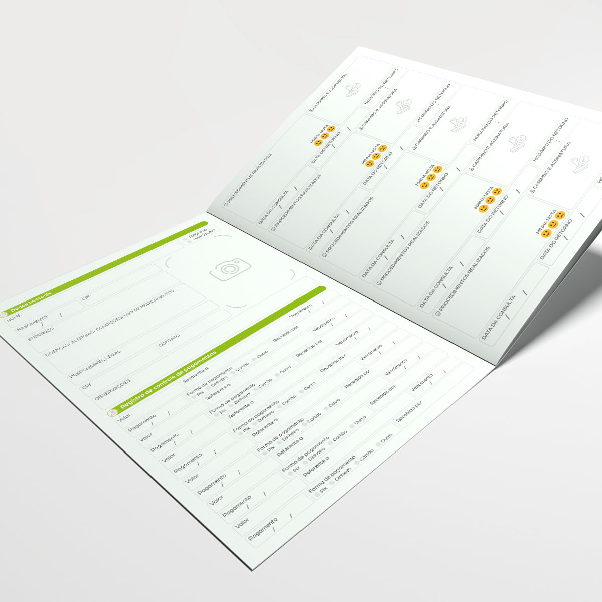 Carteira de Acompanhamento Odontológico Econômica 8 Páginas | Modelo 008