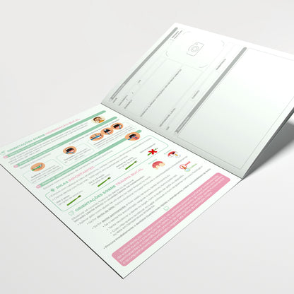 Carteira de Acompanhamento Odontológico Profissional 12 Páginas | Modelo 001