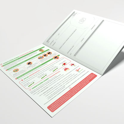 Carteira de Acompanhamento Odontológico Profissional 12 Páginas | Modelo 007
