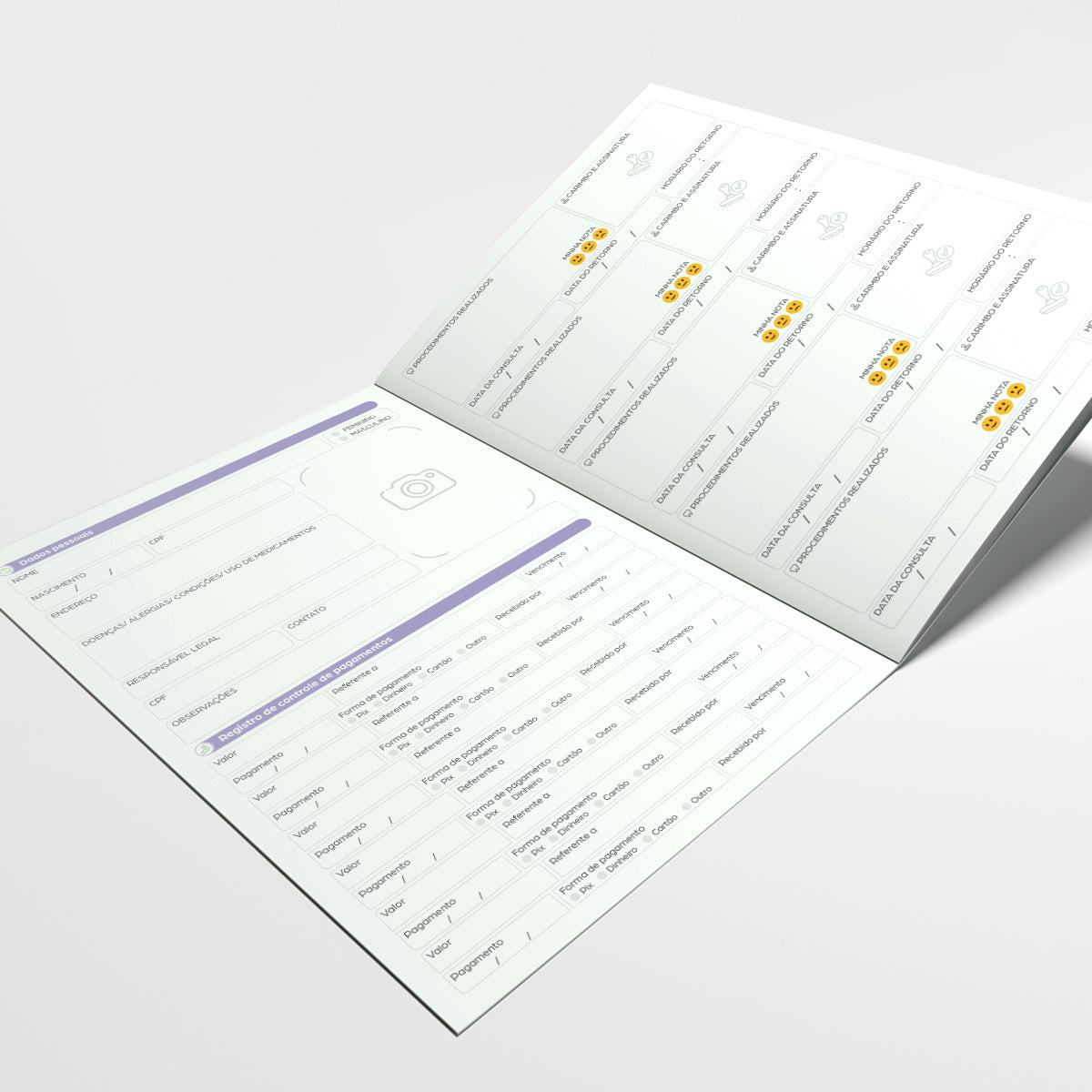 Carteira de Acompanhamento Odontológico Econômica 8 Páginas | Modelo 009