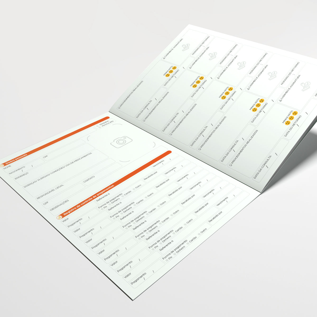 Carteira de Acompanhamento Odontológico Econômica 8 Páginas | Modelo 006
