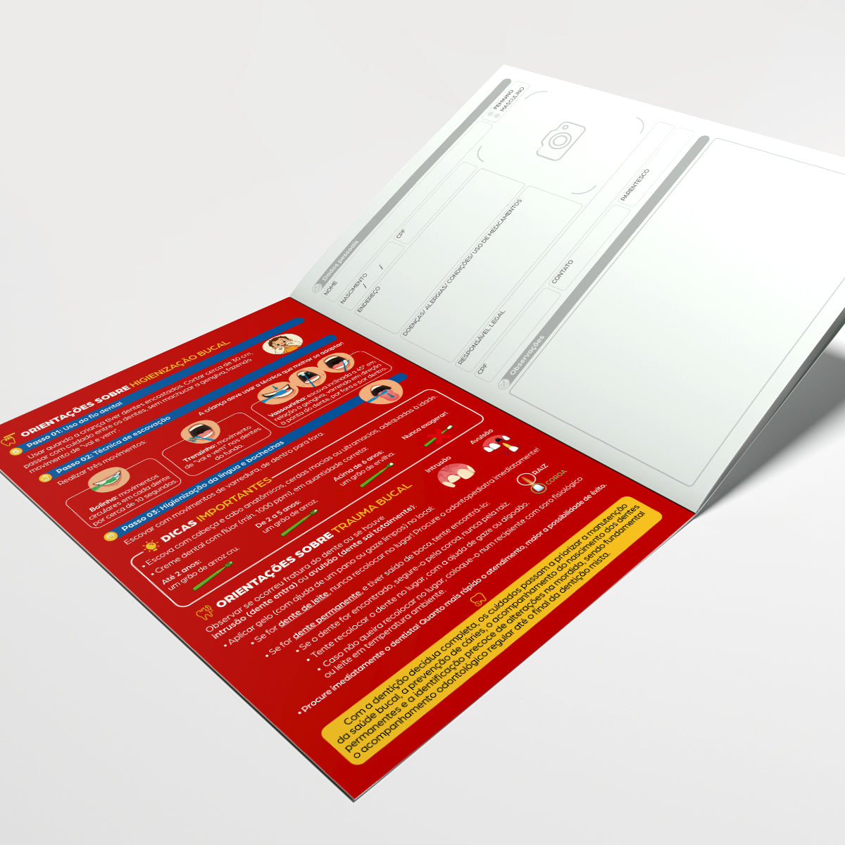 Carteira de Acompanhamento Odontológico Profissional 12 Páginas | Modelo 004