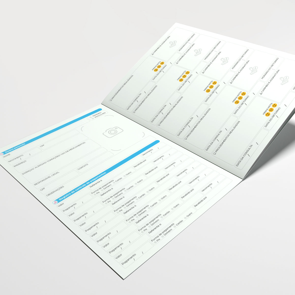 Carteira de Acompanhamento Odontológico Econômica 8 Páginas | Modelo 010