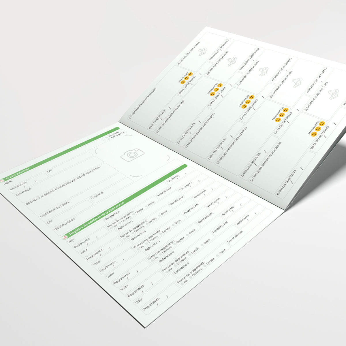 Carteira de Acompanhamento Odontológico Econômica 8 Páginas | Modelo 007