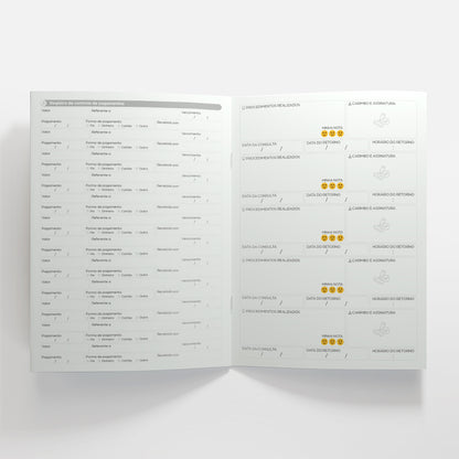 Carteira de Acompanhamento Odontológico Profissional 12 Páginas | Modelo 009