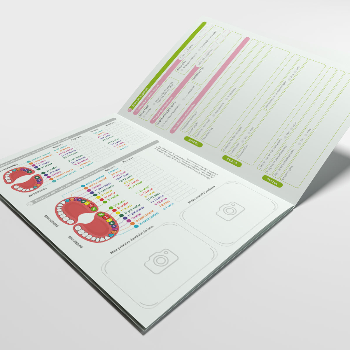 Carteira de Acompanhamento Odontológico Profissional 12 Páginas | Modelo 008