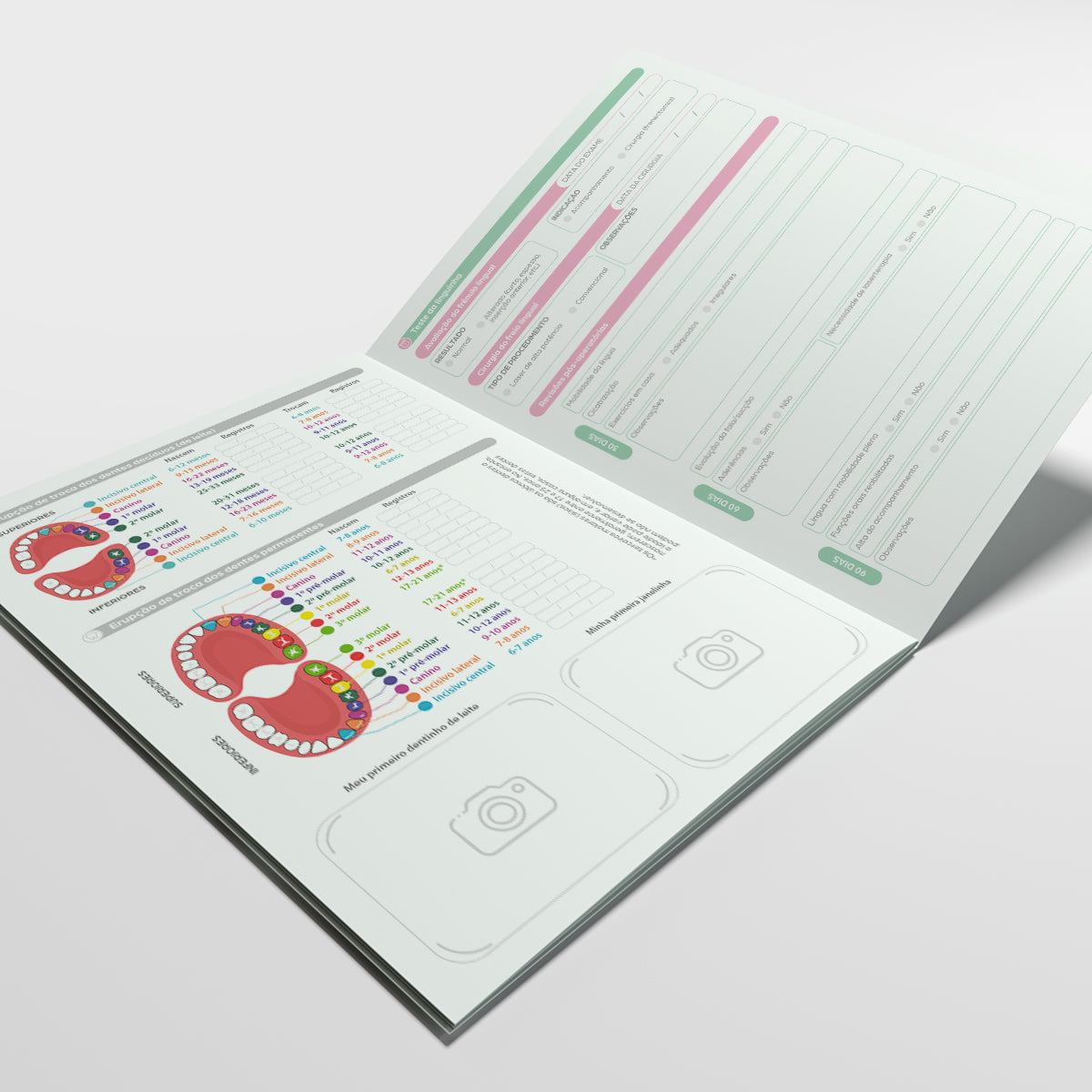 Carteira de Acompanhamento Odontológico Profissional 12 Páginas | Modelo 001