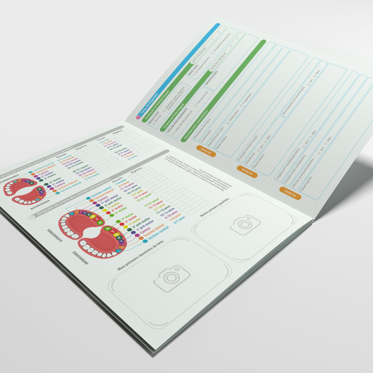 Carteira de Acompanhamento Odontológico Profissional 12 Páginas | Modelo 010