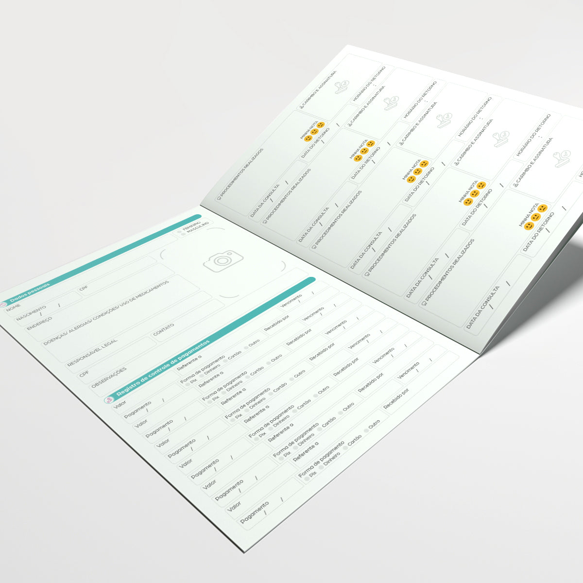 Carteira de Acompanhamento Odontológico Econômica 8 Páginas | Modelo 002