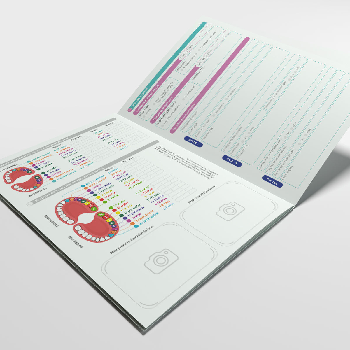 Carteira de Acompanhamento Odontológico Profissional 12 Páginas | Modelo 002