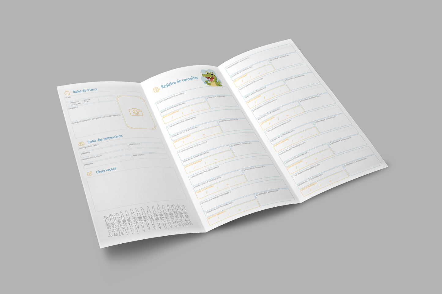 Folder de Acompanhamento Odontológico Editável (Canva) | Modelo 002