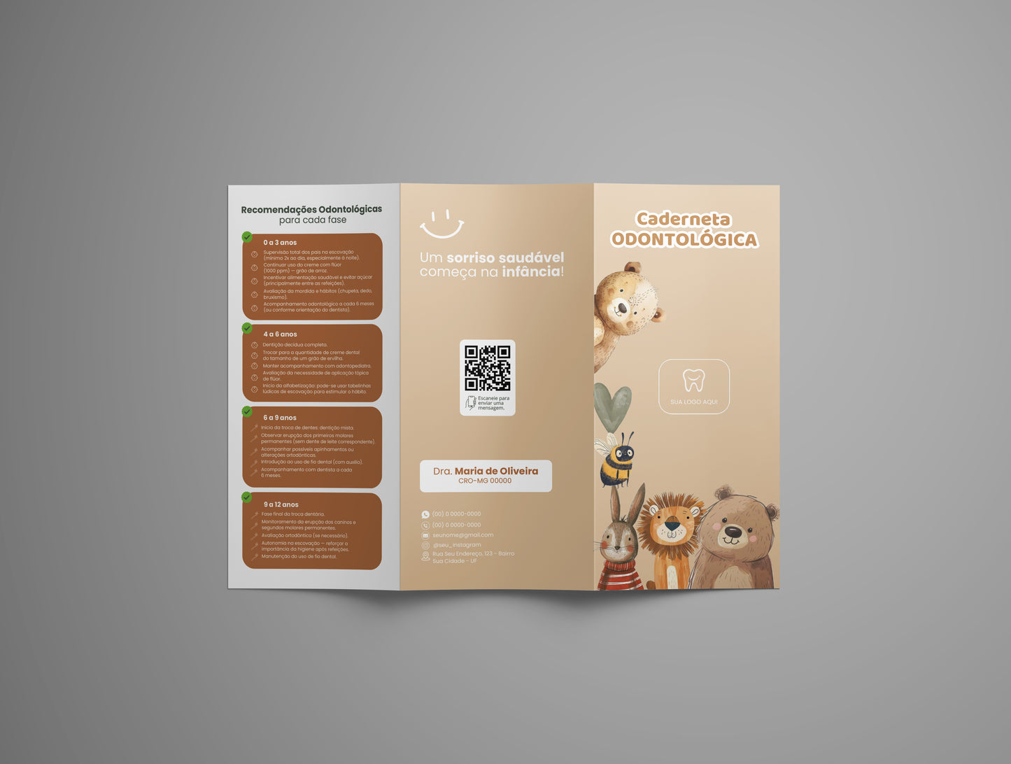 Folder de Acompanhamento Odontológico Editável (Canva) | Modelo 001