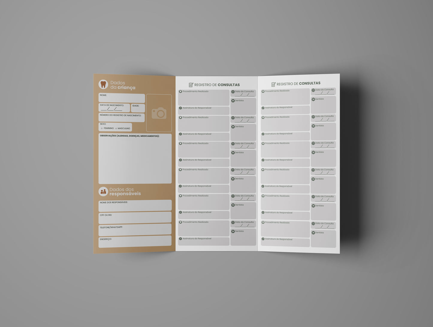 Folder de Acompanhamento Odontológico Editável (Canva) | Modelo 001