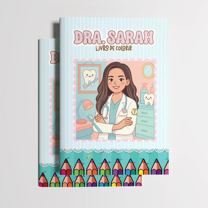 Kit Personalizado Livrinho de Colorir 16 Páginas + 12 Mini Lápis de Cor