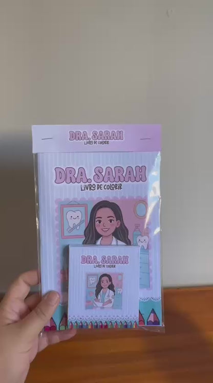 Kit Personalizado Livrinho de Colorir 16 Páginas + 12 Mini Lápis de Cor